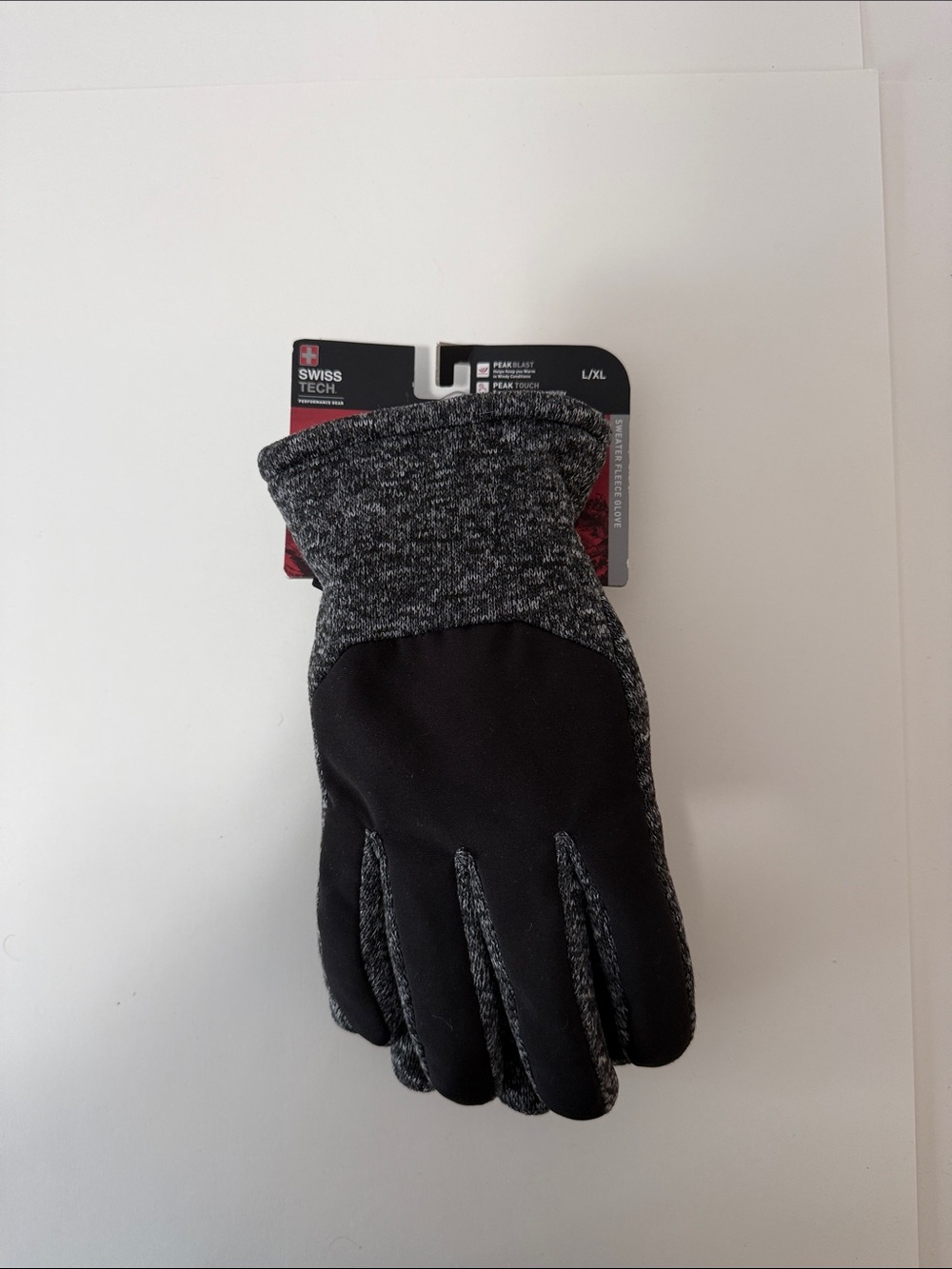 Swiss Tech Black and Heather Gray Men's Gloves